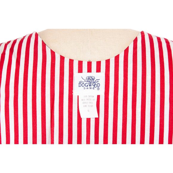 Dogwood Lane Women’s Blue Dress Patriotic Flag Button Stars Hearts Sleeveless S - Picture 9 of 9